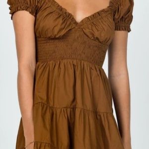DANIELA MINI DRESS CHOCOLATE BROWN